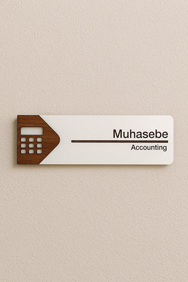 Muhasebe Ofis Oda Kapı İsimliği Yönlendirme Tabelası Levhası Kişiselleştirilebilir - 1