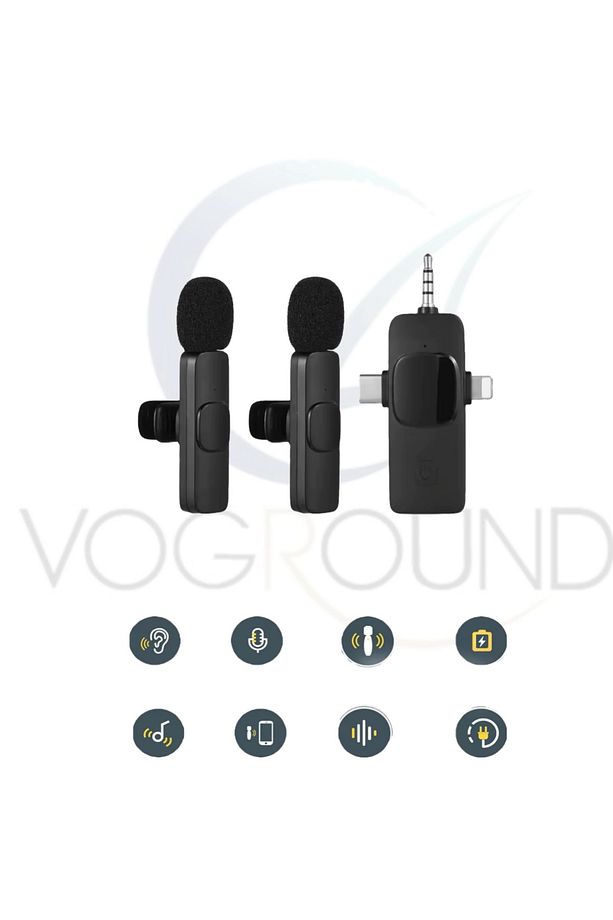 2.4G kablosuz yaka mikrofonu taşınabilir ses Video kayıt Mini mikrofon iPhone Android 38 - 1