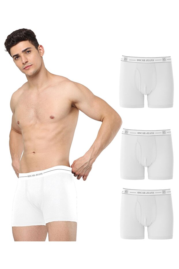 100% Cotton Men's Underwear Boxer Briefs Brightest White 3 Pack