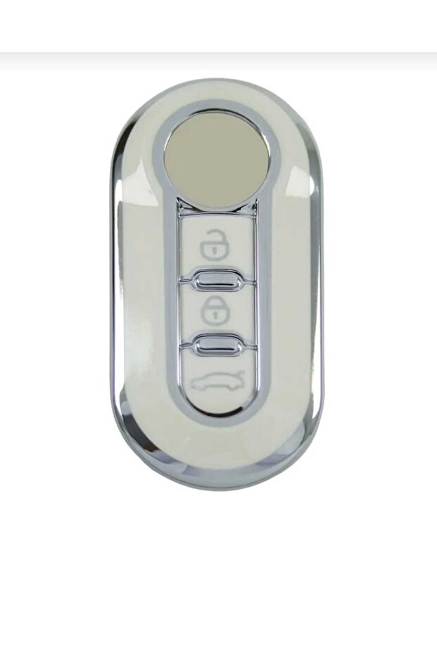Fiat Doblo Ducato Fiorino Punto Key Case Cover - 500L Bravo Switchblade Nano White Silver Silver