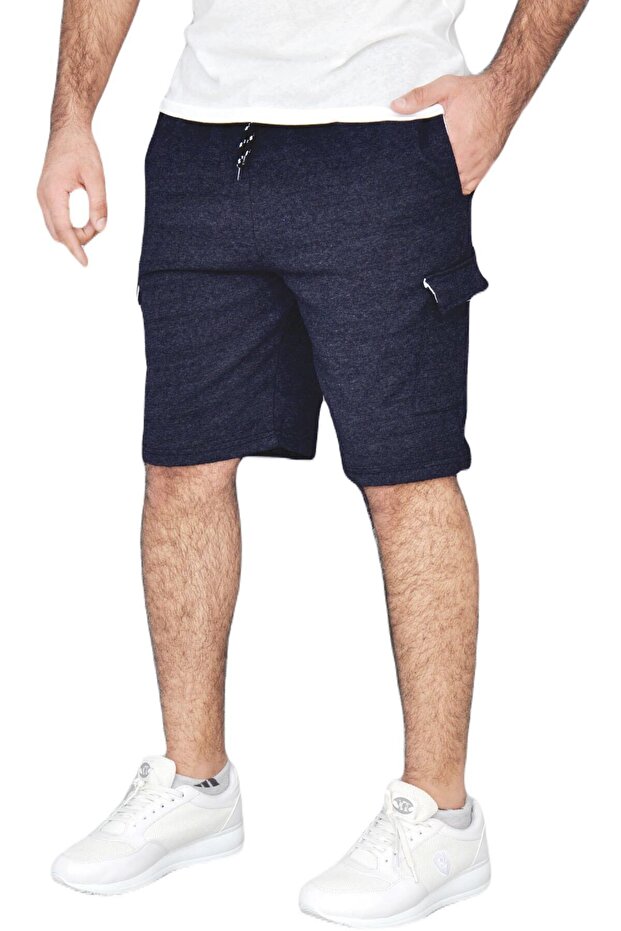 Erkek Lacivert Kargo Cepli Bermuda Şort - 4