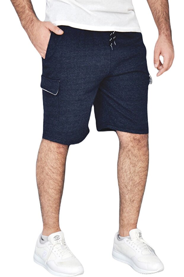 Erkek Lacivert Kargo Cepli Bermuda Şort - 2