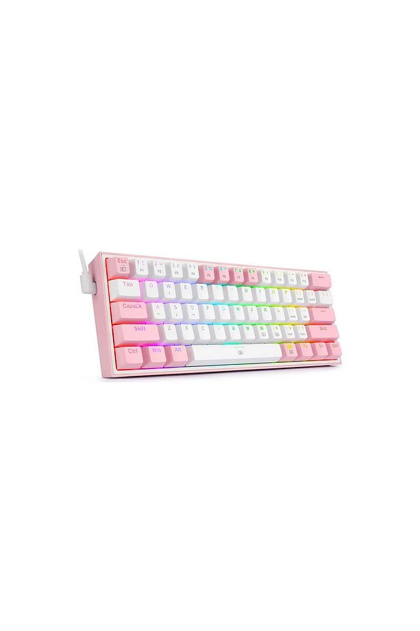K617-RGB-WP Fızz Rgb Red Swıtch Kablolu Mekanık Q Klavye beyaz-Pembe - 2