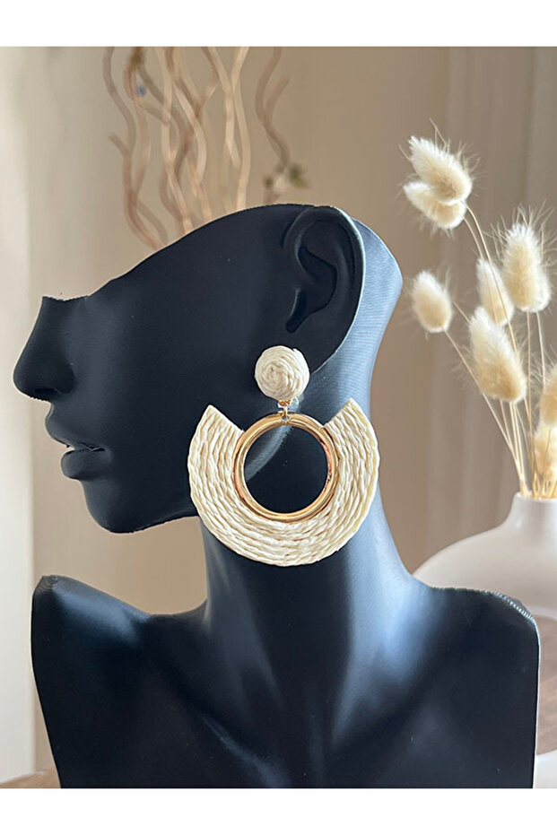 Bohemian Style Handmade Raffia Earrings