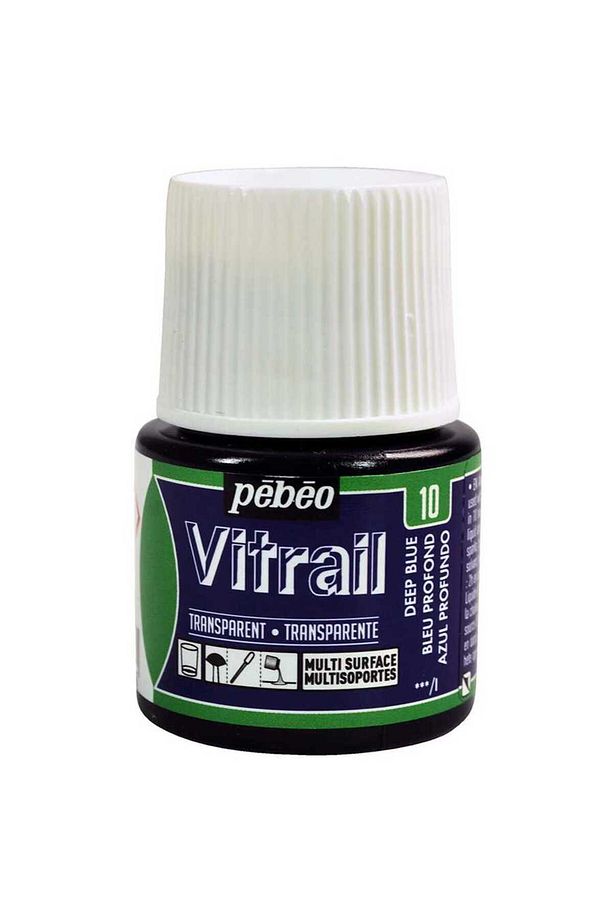 Vitrail Solvent Bazlı Cam Boya 45ml Şişe - 05010 Deep Blue - 1