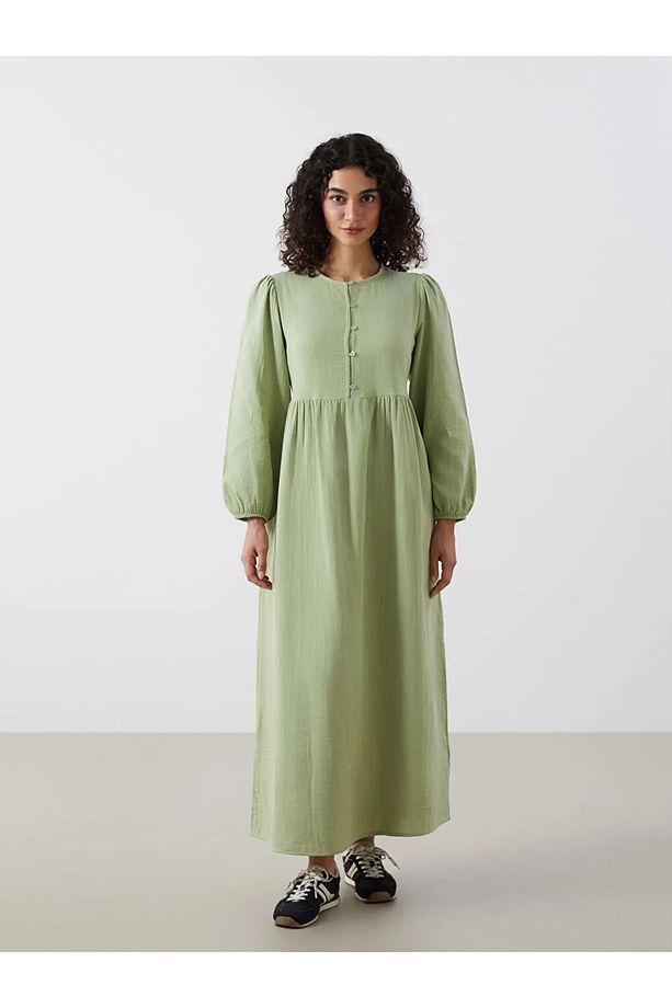 LCW Modest Siyah Bisiklet Yaka Kadın Elbise - 1
