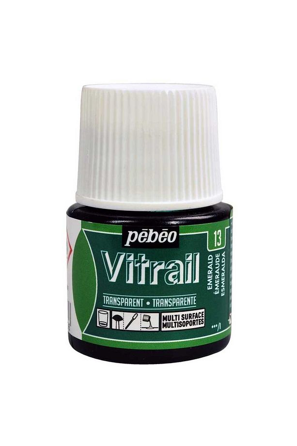 Vitrail Solvent Bazlı Cam Boya 45ml Şişe - 05013 Emerald - 1