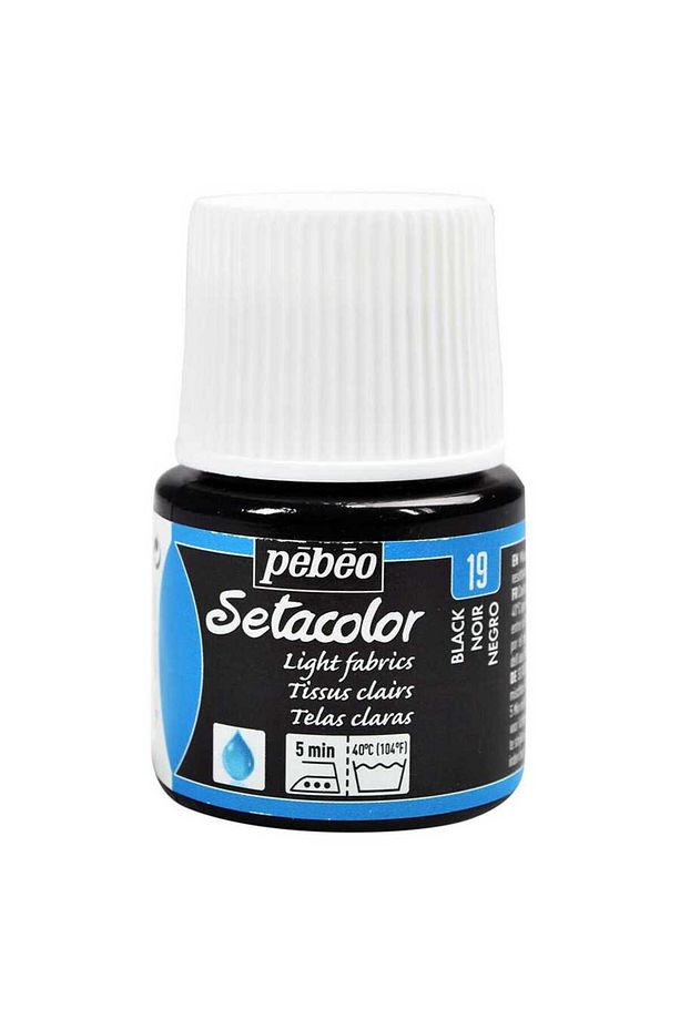 Setacolor Transparan Kumaş Boya 45ml Şişe - 19 Laque Noire - 1