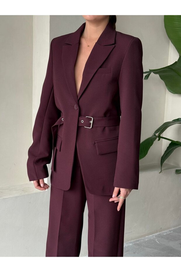 Kadın Kemerli Premium Ceket - 2