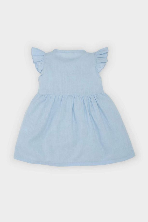 Kız Bebek Basic Düz Kısa Kollu Flamlı Poplin Yazlık Elbise Z7402a225sm - 3