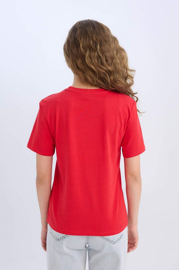 Regular Fit Bisiklet Yaka Basic Düz Kısa Kollu Kırmızı Tişört D9592ax25sm - 6