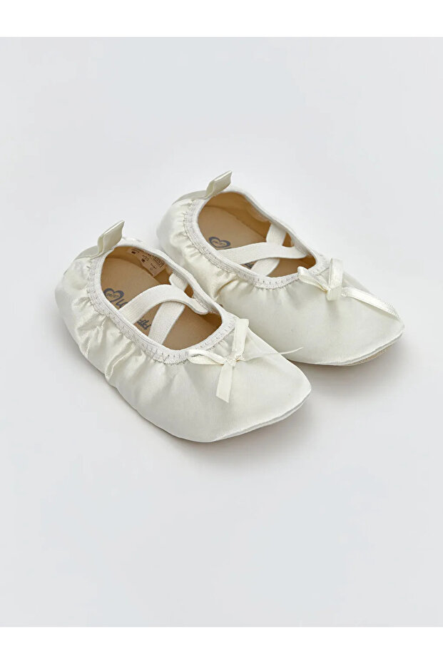 Lcw Steps Ecru Bow Detailed Girl's Flat Shoes