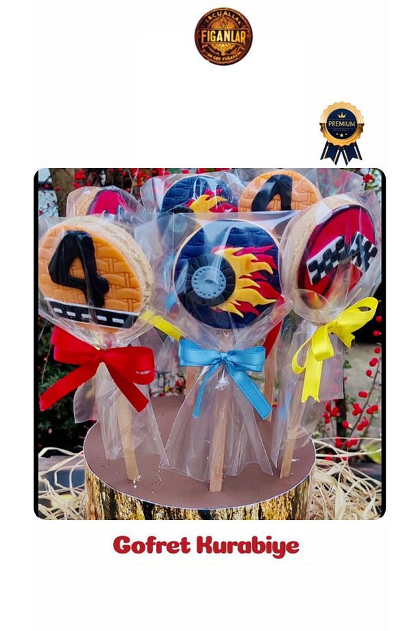 100 Adet Cake Pops Ve Kurabiye Poşeti 10x20 Cm Çubuklu Şeker Poşeti - 6