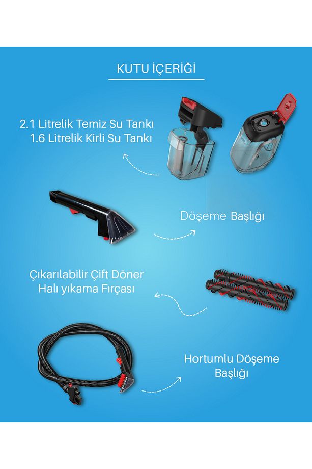 Clean Force Pro Dikey Halı-Koltuk Yıkama ve Leke Çıkarma Makinesi - 8