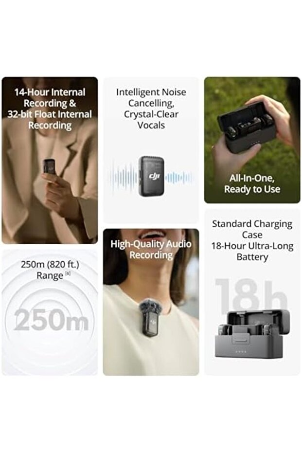 Mic 2 (2 TX + 1 RX + Charging Case), Wireless Microphone, Intelligent Noise Cancelling, 32-bit F - 4