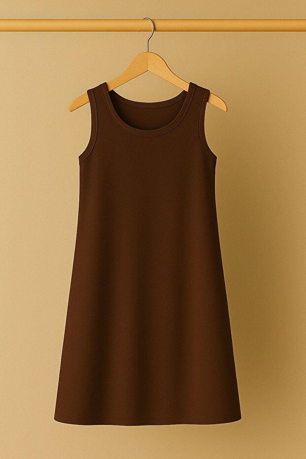 Modal Fabric Comfortable Fit Basic καθημερινό φόρεμα - 6