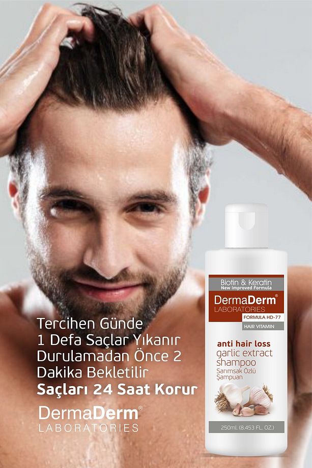 2 Adet Saç Dökülmesine Karşı Biotin Ve Keratin Içeren Sarımsak Özlü Şampuan 250ml. - 6
