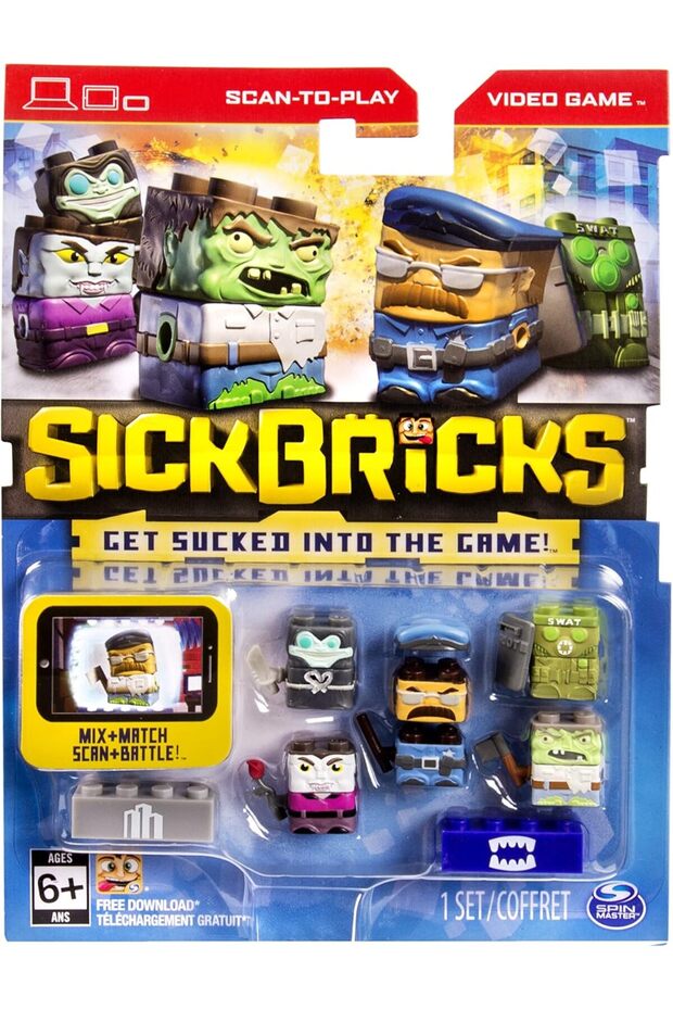 مجموعة من 5 شخصيات تفاعلية من Sick Bricks: المدينة ضد الوحش