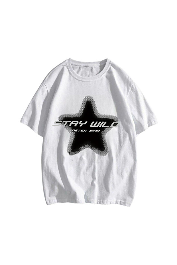 Stay Wild Print Detail T-Shirt