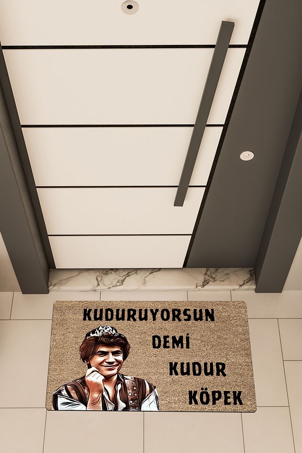 Yüksek Kaliteli Dijital Baskı Kahverengi, Prens Kudur Köpek temalı Kapı Önü Paspası - 1