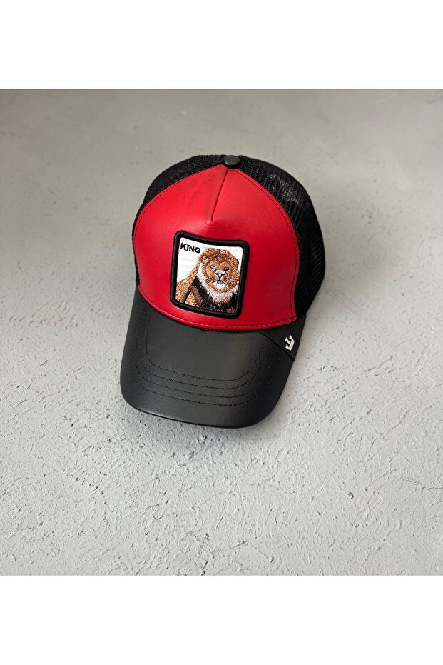 Animal Figured Hat Unisex Adjustable Back Faux Leather Hat