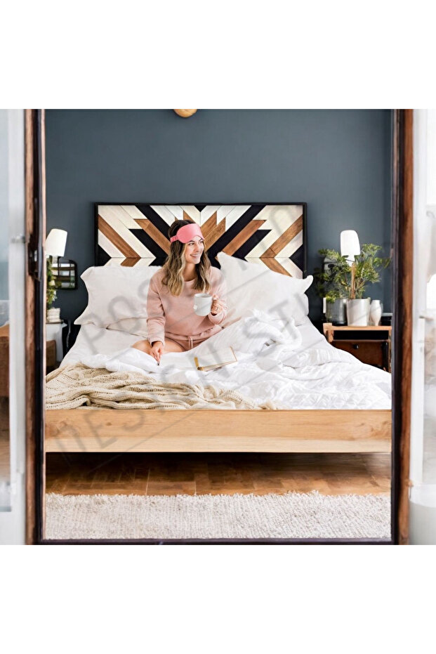 Maya Ahşap Tek Kişilik El Yapımı Yatak/baza Başlığı 130x65 - 3