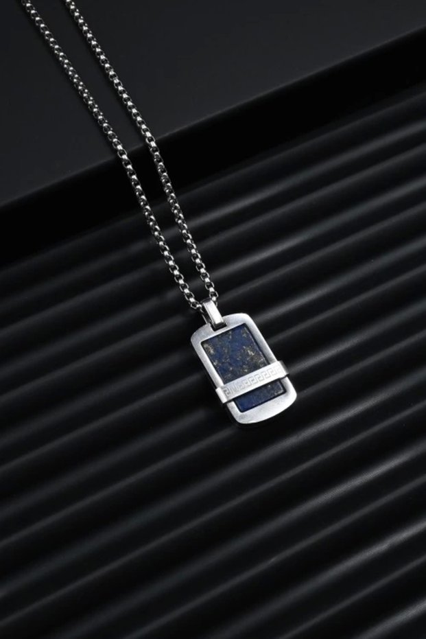 Silver and navy steel men's jewelry frj10051-a3 with 2 years warranty gift packaged