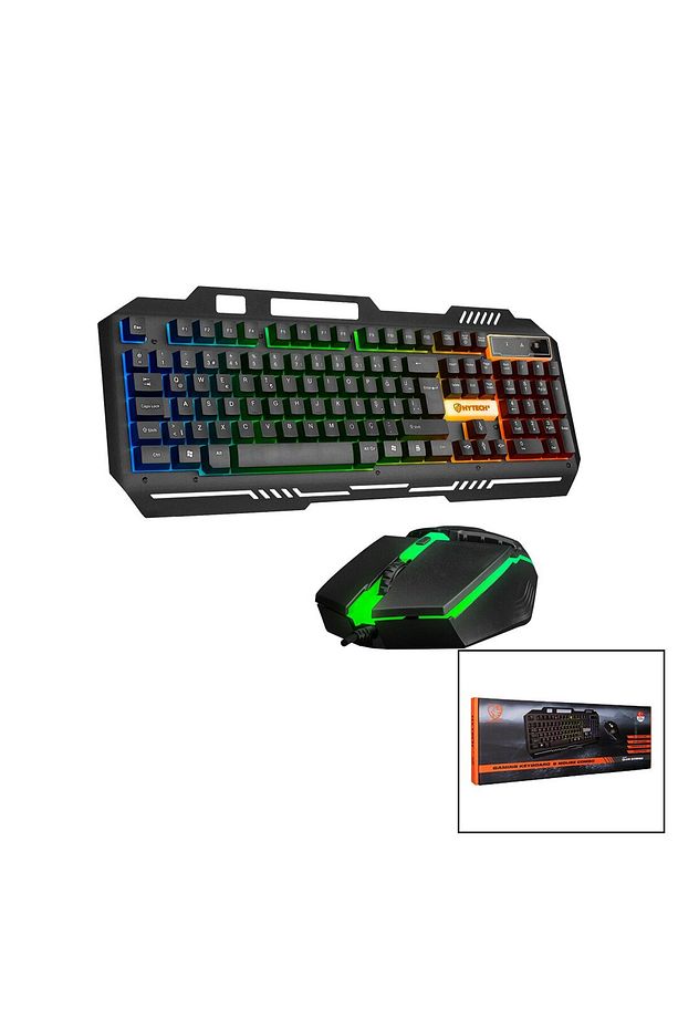 HKM-X86 QUİN GÖKKUŞAĞI IŞIKLI USB KABLOLU KLAVYE - MOUSE SET 150CM KABLO (4767) - 1OL4999-5039 - 1