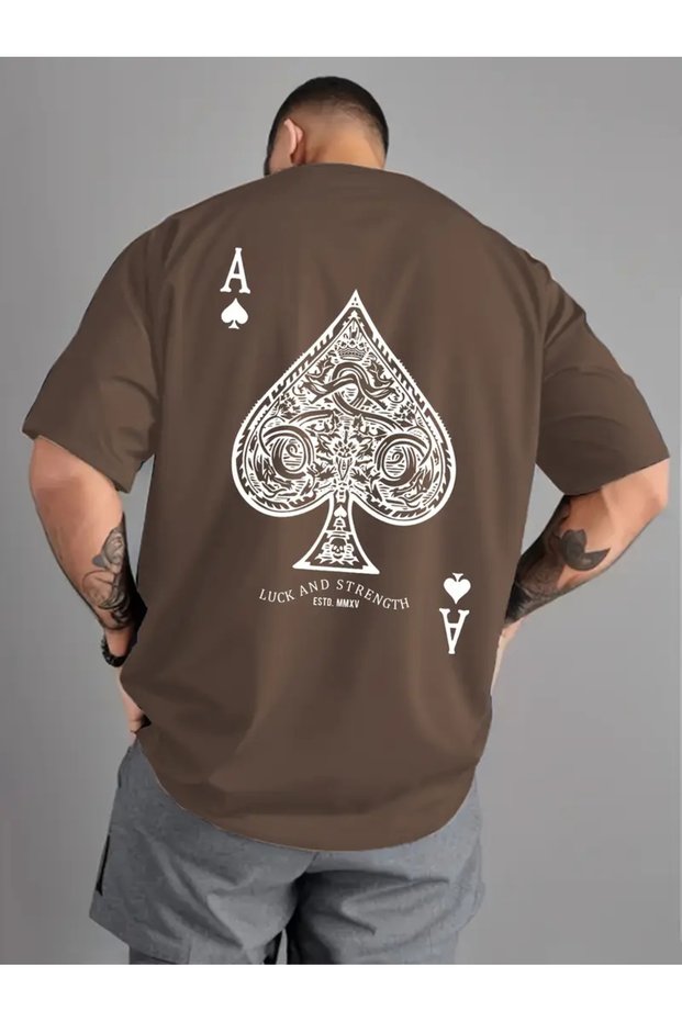 Ace of Spades Poker Printed Casual T-Shirt for Men