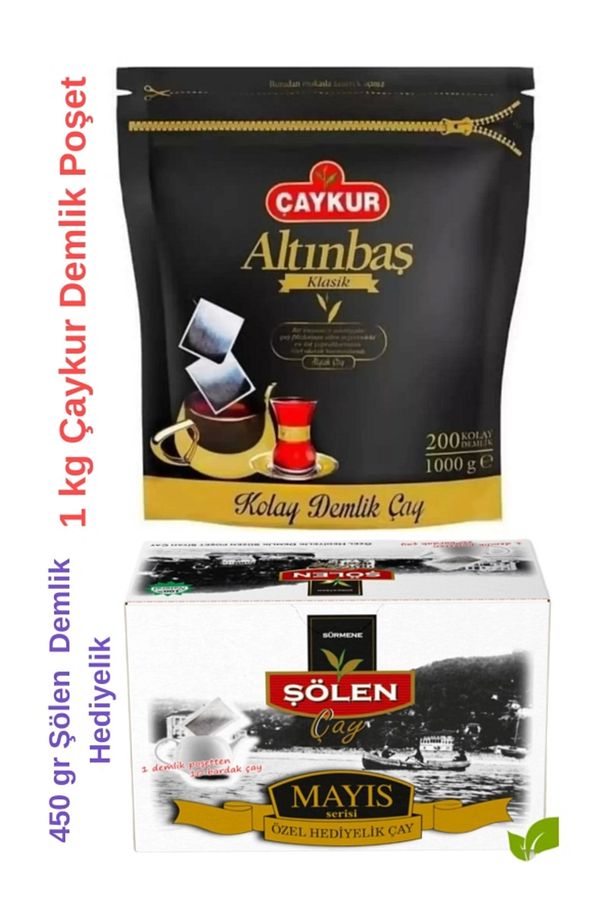 Altınbaş Demlik Poşet Çay 5 gr 200'lü ve Şölen Mayıs Çayı Demlik Poşet 450 gr (1450gr) - 1