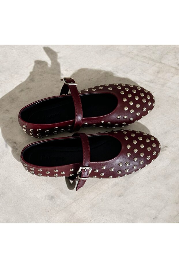 Metal Stud Detail Ballet Flats
