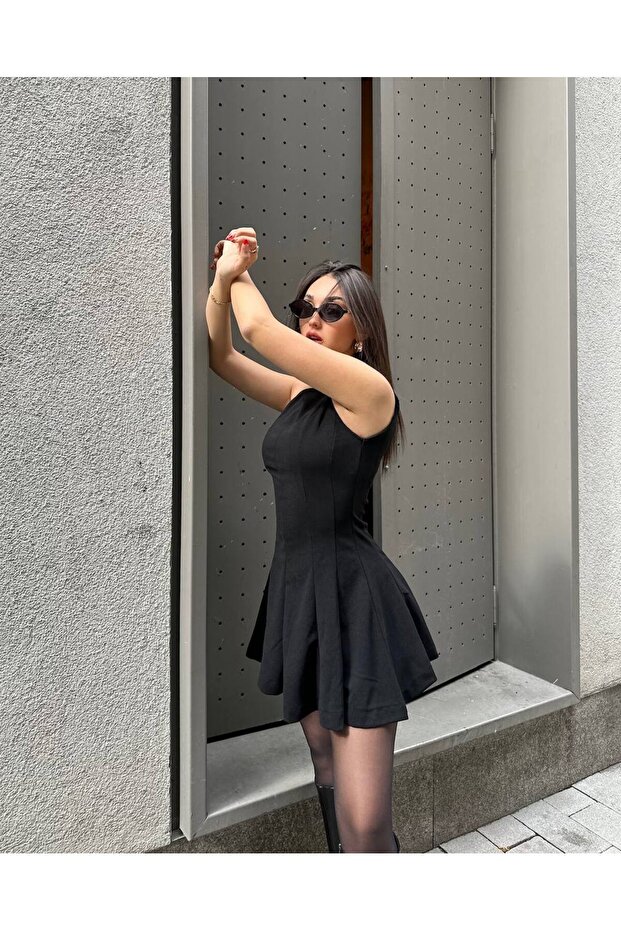SIFIR KOL MİNİ ELBİSE - 2