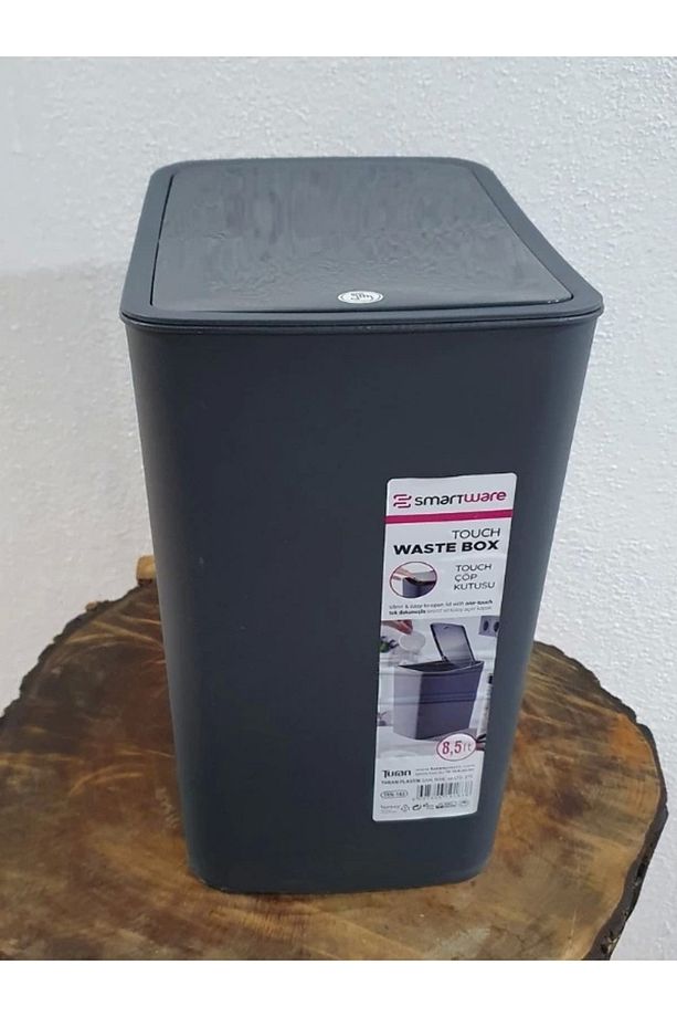 Touch Çöp Kovası 8,5 Litre Bas Aç Kapak TRN-183 Gri - 2