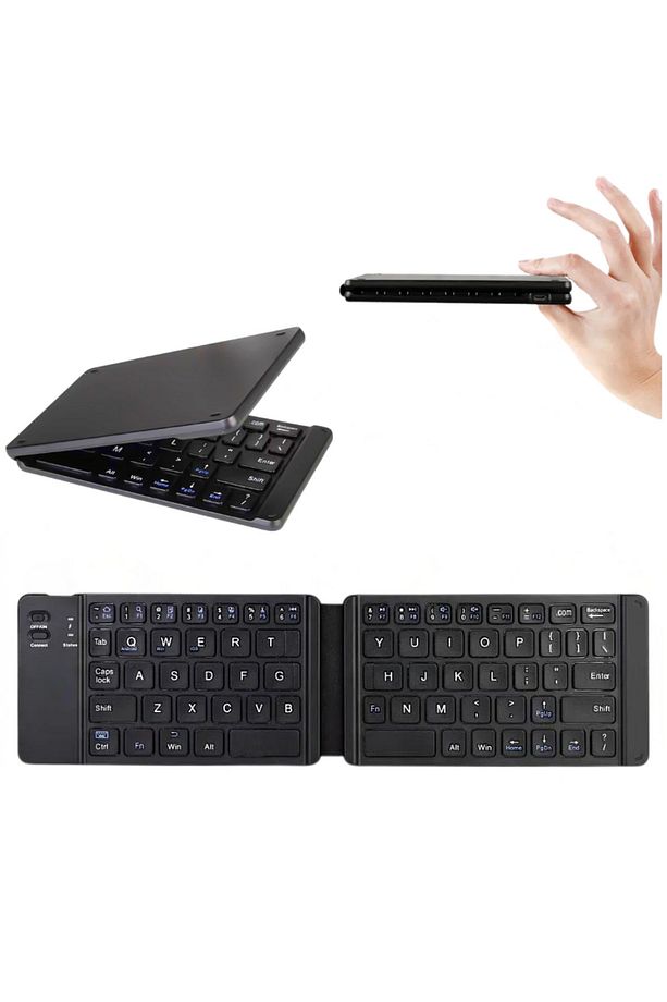 Katlanabilir Mini Bluetooth Klavye Android/iOS/PC Uyumlu Şarjlı Taşınabilir - 4