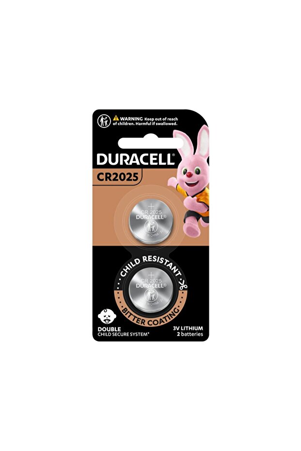 Duracell CR2025 Lithium 3V Batteries - 2 Pieces