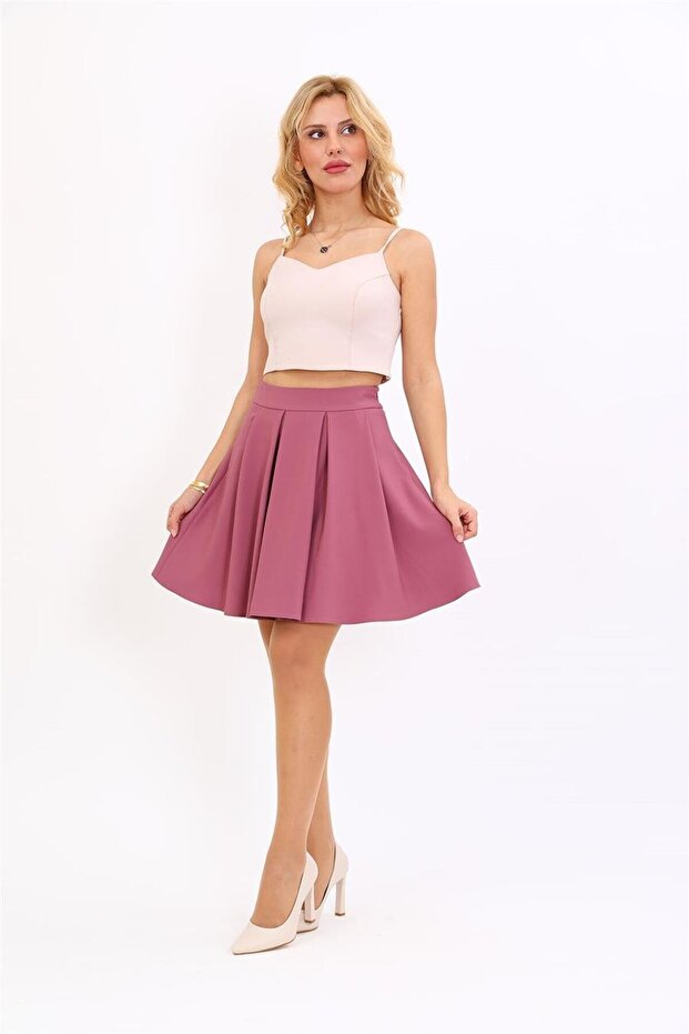 Short Flared Skirt-Rose - 5517100