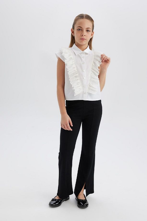 Kız Çocuk Flare Fit Yırtmaçlı Pantolon B6893a825sm - 5