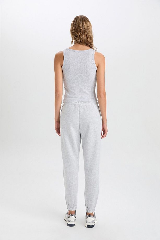 Kalın Jogger Eşofman Altı Beli Paçası Lastikli Bağcıklı Basic Düz Cepli W1505az24wn - 6