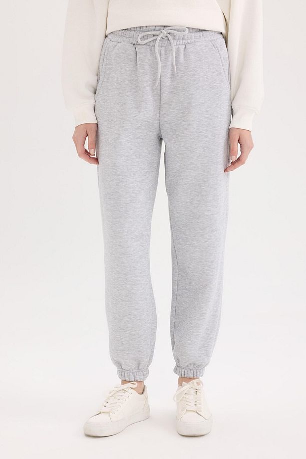 Standart Fit Kalın Jogger Eşofman Altı Bel Paça Lastikli Basic Düz Uzun Boy S7370AZ25SP - 1