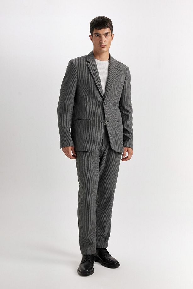 Antrasit Pantolon Tailored Regular Fit Normal Kesim Düz Paça Cepli D3704ax24au - 3