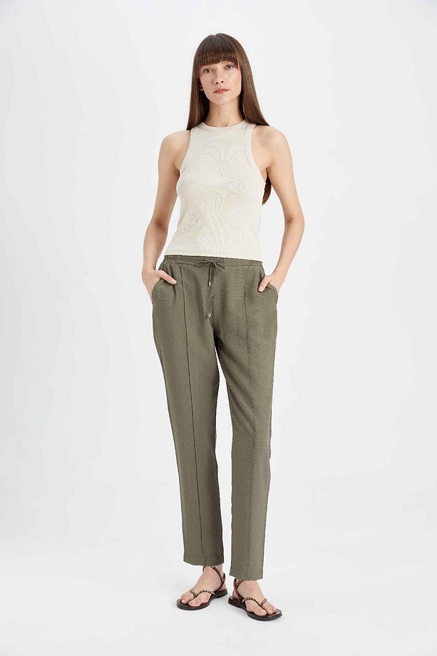 Jogger Pantolon Lastikli Bel Bağcıklı Basic Düz Paça D2573ax24au - 4