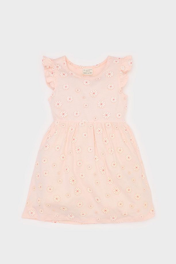 Kız Bebek Çiçek Desenli Kısa Kollu Elbise A0136a525sm - 3