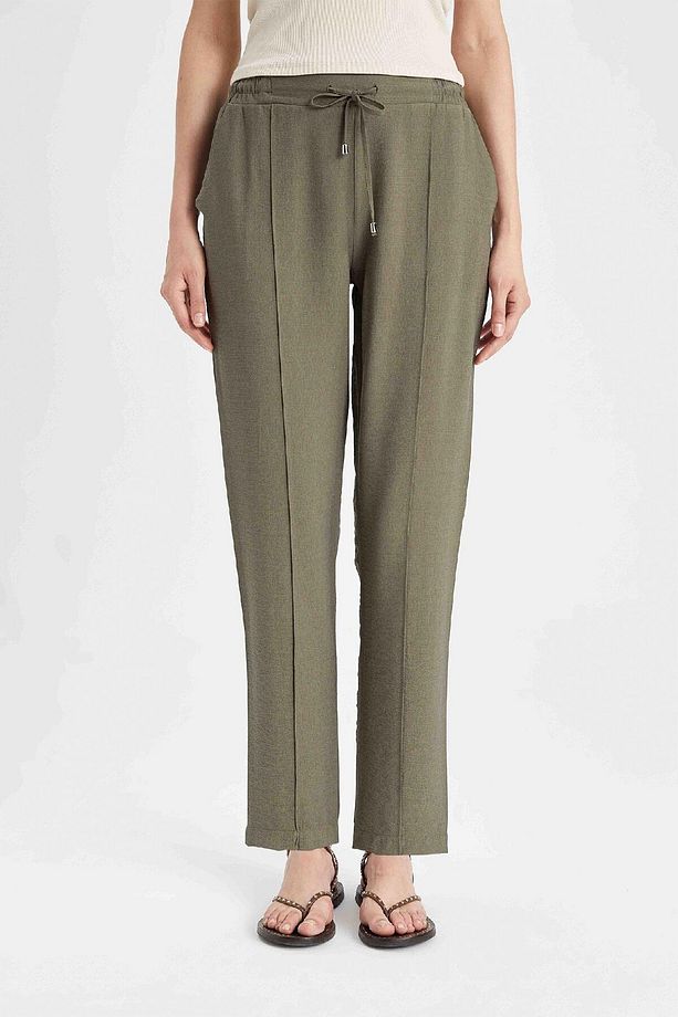 Jogger Pantolon Lastikli Bel Bağcıklı Basic Düz Paça D2573ax24au - 1