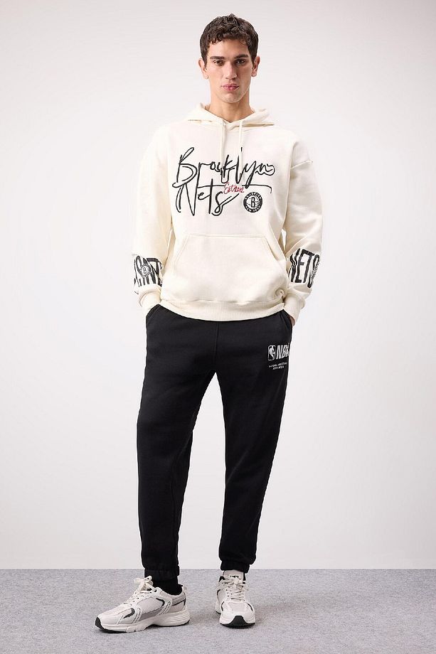Fit Nba Wordmark Kalın Jogger Eşofman Altı Standart Fit Cepli Lastikli Paça D6576ax25sp - 4