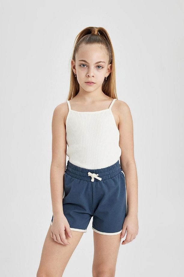 Kız Çocuk Beli Lastikli Basic Düz Şort B5164a824hs - 4