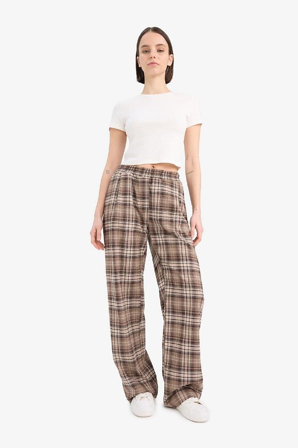 Coool Straight Fit Kareli Kumaş Pantolon Kareli Normal Bel E7752ax25sp - 8