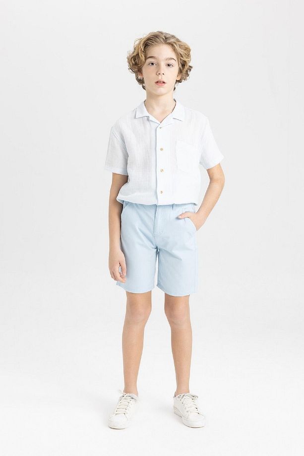 Erkek Çocuk Cepli Basic Düz Gabardin Şort C2955a824sm - 2