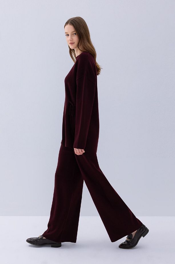 Triko Pantolon Regular Fit Beli Lastikli Cepli Düz Basic Düz Paça D7511ax24wn - 6