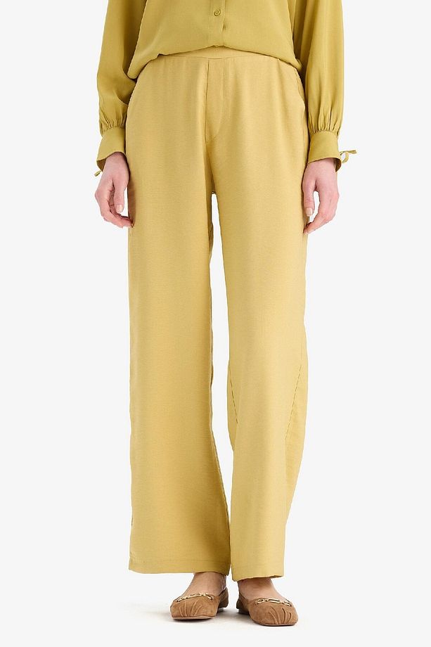 Wide Leg Basic Düz Geniş Paça Pantolon E7979AX25SM - 1