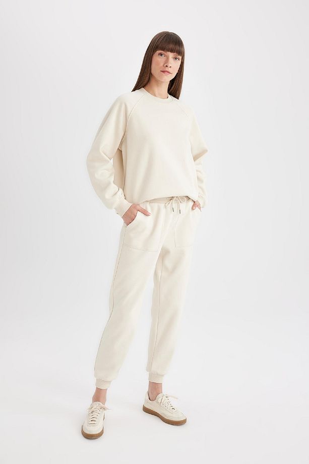 Regular Fit Jogger Eşofman Altı Basic Düz Beli Lastikli Bağcıklı Cepli V2699az24wn - 5